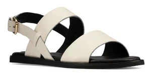 Sandalia Clarks Karsea Correa Para Mujer Eslinga Cuero Blanco EE. UU. Talla 10 M - Imagen 1 de 3