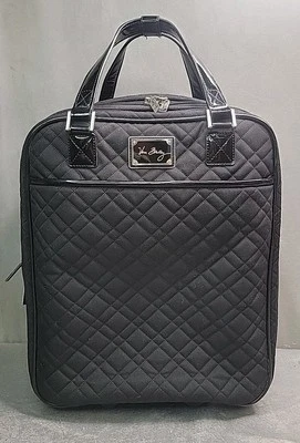 Vera Bradley Classic Black Quilted Roller Suitcase Luggage Carry On 19" - EUC! - Image 1 of 4