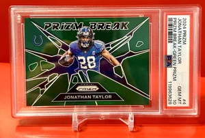 Jonathan Taylor PSA 10 ! 2024 Panini Prizm - Prizm Break - Green Prizm ! - Picture 1 of 2