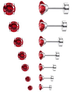 7 Pairs Stainless Steel Earrings 20G Cartilage Earrings Stud Hypoallergenic C... - Picture 1 of 7