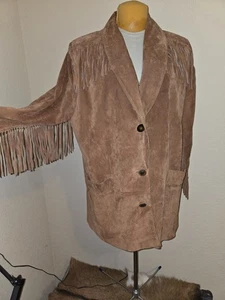 Roaman's Vintage Suede Fringe Jacket 3XL Ladies #Suede #fringe #western #vintage - Picture 1 of 14