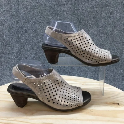 Sandalias Aravon para mujer 10 B Medici con cordones de cuero gris punta abierta tacones conos Foto 1 de 4