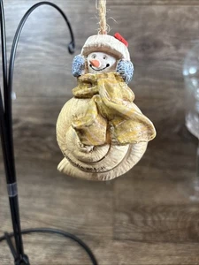 Vintage Virginia Beach Snowman Seashell Ornament Souvenir - Picture 1 of 6
