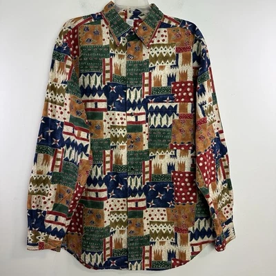 Vintage The Territory Ahead Mens Large Button Up Shirt Aztec Geometric Retro - Image 1 of 4
