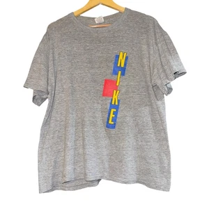 Vintage Single Stitch Nike Shirt 90s Tag Men Large Colorblock Made in USA ~flaw - Picture 1 of 7