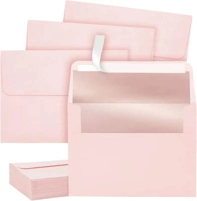 Sobres de invitación de boda de lámina de oro rosa - A7, 5,25 X 7,25 pulgadas, rosa, paquete de 50  Foto 1 de 4