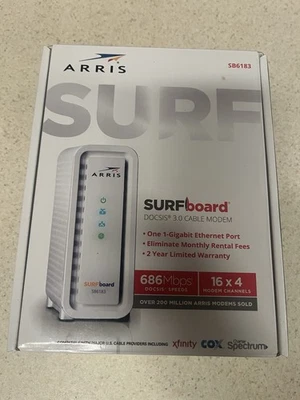 SURFboard SB6183 DOCSIS 3.0 Cable Modem Max Speed 686 Mbps for Cox Spectrum X... - Image 1 of 4