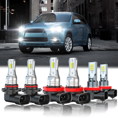 Faros LED altos/bajos + bombillas antiniebla 6X para Mitsubishi Outlander Sport 2011-2019 Foto 1 de 4
