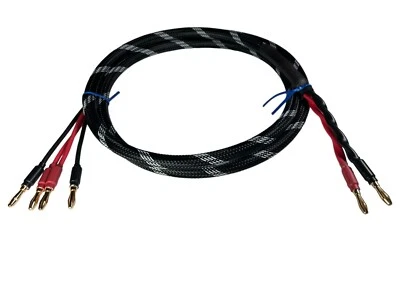 Canare 4S11 HI-FI Bi-Wire Speaker Cable Single Braided 2 Spade /4 Banana, 12 Ft. - Image 1 of 2