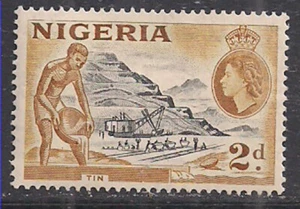 Nigeria 1953 - 58 QE2 2d Pictorial Mining Tin MM SG 72 ( E943 ) - Picture 1 of 1