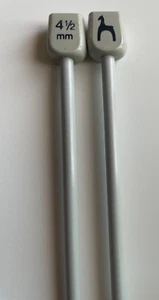 Pony 4,5 mm graue Metallstricknadeln - 29 cm lange Einspitznadeln - Bild 1 von 5