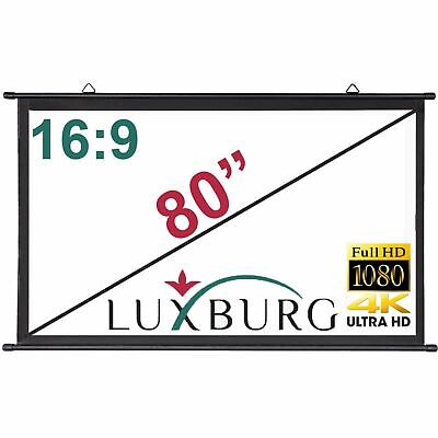 Luxburg® 80  177x100cm 4K 3D Simple Bar Projector Screen Matt White Fabric 16:9 • 28.89£
