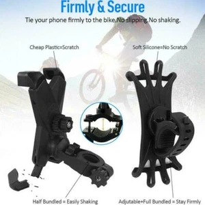 360°Mobile Phone Holder For Bicycle Motorcycle Pram Bracket Shockproof Silicone/ - Photo 1 sur 12