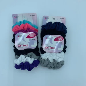 24 Beauty 360 Fabric Ponytail Holders Soft Hold Large - Assorted Colors - Picture 1 of 5