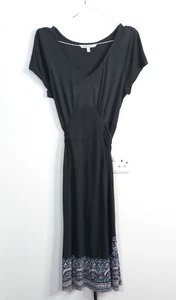 Fat Face Charcoal Grey Maxi Dress Size UK 10 Belted Boho Bohemian Hippie - Picture 1 of 8