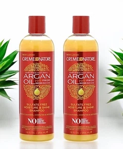2 champú Creme of Nature aceite de argán sin sulfato brillo hidratante 12 fl. oz. - Imagen 1 de 2