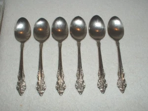 6 Cherbourg Oval Soup Spoons Community Oneida Stainless Flatware 6 7/8" - Picture 1 of 3