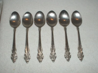 6 Cherbourg Oval Soup Spoons Community Oneida Stainless Flatware 6 7/8" - Image 1 of 3