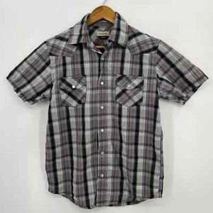 Anchor Blue Western Shirt Men's Small Multicolor Short Sleeve Pearl Snap Pockets - Picture 1 of 11