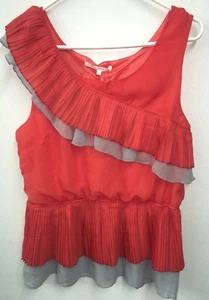 NEW Designer Ruby Rose Pleat Top Large L Layer Ruffle Tank Blouse NWT Classy (3) - Picture 1 of 5