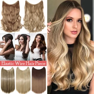 Mega Thick Hidden Band Secret Wire In Wavy Hair Extensions Hair Piece For Human - Picture 1 of 42