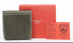 Naniwa Leather Tochigi Leather Slap Wallet(M)-Dark Green NIB - Picture 1 of 4