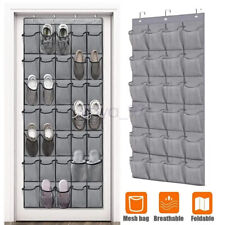 24 Pocket Shoe Holder Organiser Over The Door Hanging Shelf Rack Storage Hook