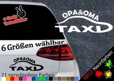 STICKERFREAKS Oma&Opa Taxi Aufkleber -6 Größen 21 Farben- Spruch Führerschein Lustig Opa Oma