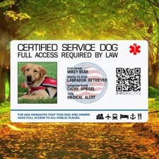 Service Dog Id Card Customized Holographic ESA -  Horizontal