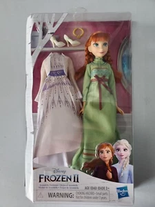 NEW Disney FROZEN II ANNA Doll Arendelle Fashions 2 Outfits Hasbro 2019 - Picture 1 of 2