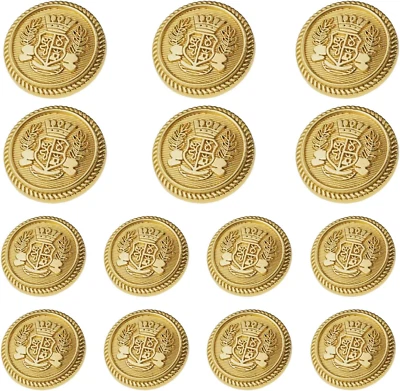 14 Pcs Metal Blazer Buttons Set 23Mm 18Mm for Blazers, Suits, Jackets - Image 1 of 4