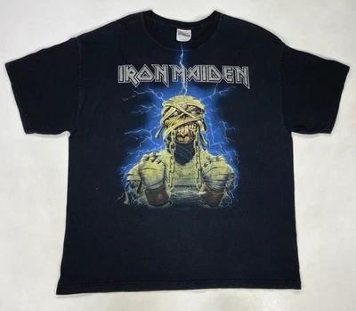 Camiseta De Colección Iron Maiden Powerslave Gráfica Hombres XL Negra Música Mercancía Y2K Foto 1 de 4