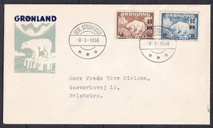w2039/ Greenland Polar Bear Overprint FDC Cover 1956 - Picture 1 of 1