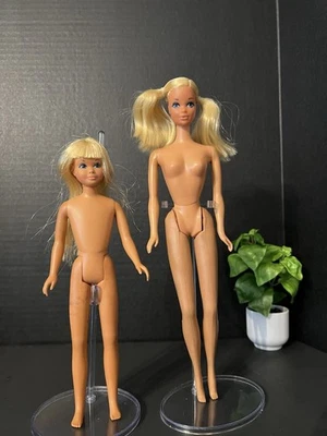 Vintage Mattel Barbie 70s Sunset Malibu PJ Doll Steffie Face Mold & Skipper Doll - Image 1 of 3