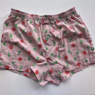 Xhilaration apples pears pink green boxer sleep shorts girls XL 14-16 - Image 1 of 4