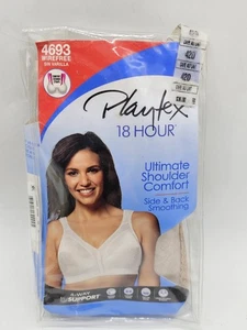 Playtex 18 Hour Bra 4693 White 42D Wirefree Full Coverage Support New - Picture 1 of 4