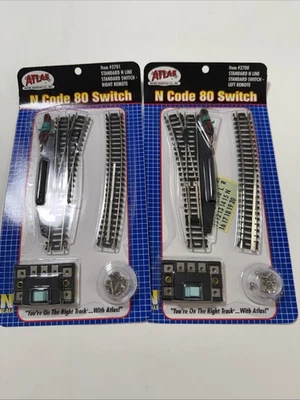 Atlas N Scale Standard Right Remote Switch Code 80 Nickel Silver Track 2700 2701 - Image 1 of 3