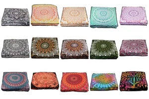 Bohemian Large Mandala Square Floor Pillow Throw Case Indian Cushion Cover Pouf - Picture 1 of 71
