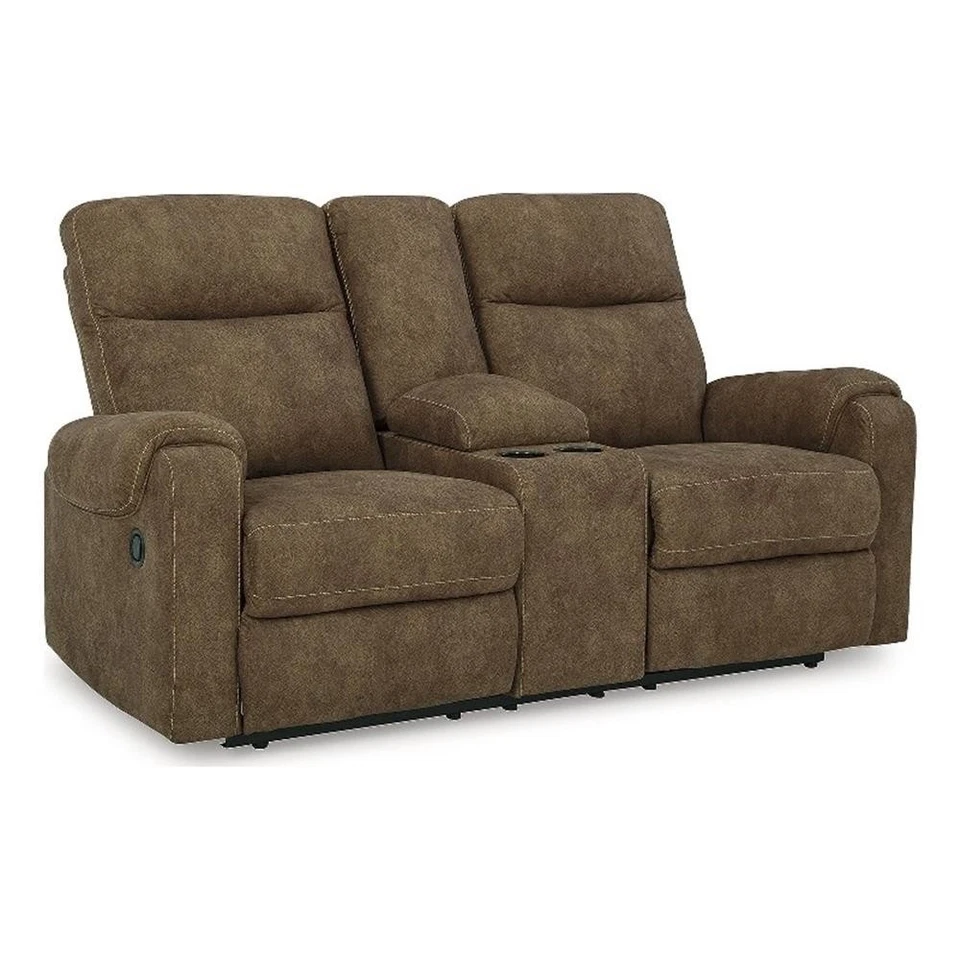 Signature Design by Ashley Edenwold Brown Reclining Loveseat with Console - Image 1 of 1