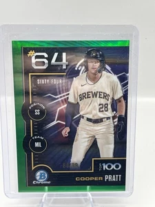 2025 Bowman Scouts Top 100 Chrome Cooper Pratt #BTP-64 Green Refractor /99 - Picture 1 of 3