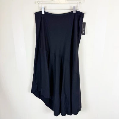 Nic + Zoe льняной смеси Midi ассиметричный юбка женщин черный размер 14 новый с ярлыком - Изображение 1 из 4