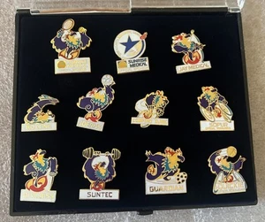 ATLANTA 1996 Paralympic Collectible Set 11 Sponsor PIN Sunrise Medical In Case - Picture 1 of 16