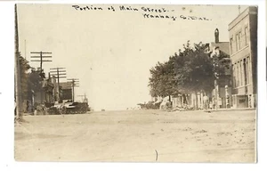 Portion of Main Street, Waubay, South Dakota RPPC - Picture 1 of 2