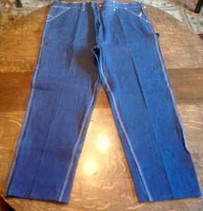 Vintage Deadstock Sears Men's Painters Raw Blue Denim Jeans Sz 46/32 - Picture 1 of 10
