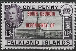 1944 - Falkland Islands Dependencies KGVI - South Georgia 1d MH SG#FK-SG B2 - Picture 1 of 1