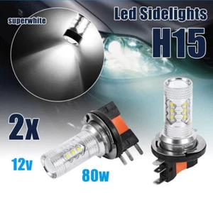2x H15 Canbus Led White 80w Smd Hid Drl High Beam Bulbs For Bmw - Picture 1 of 6