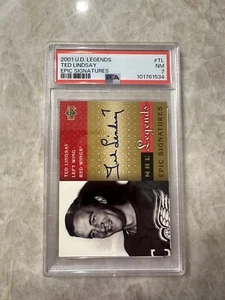 2001-02 Upper Deck Legends TED LINDSAY Detroit Red Wings AUTO PSA 7 NM #TL SP - Picture 1 of 5