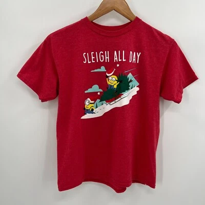 Camisa Despicable Me Niña Mediana Minions Trineo Todo el Día Nieve Fiesta Ex Foto 1 de 4