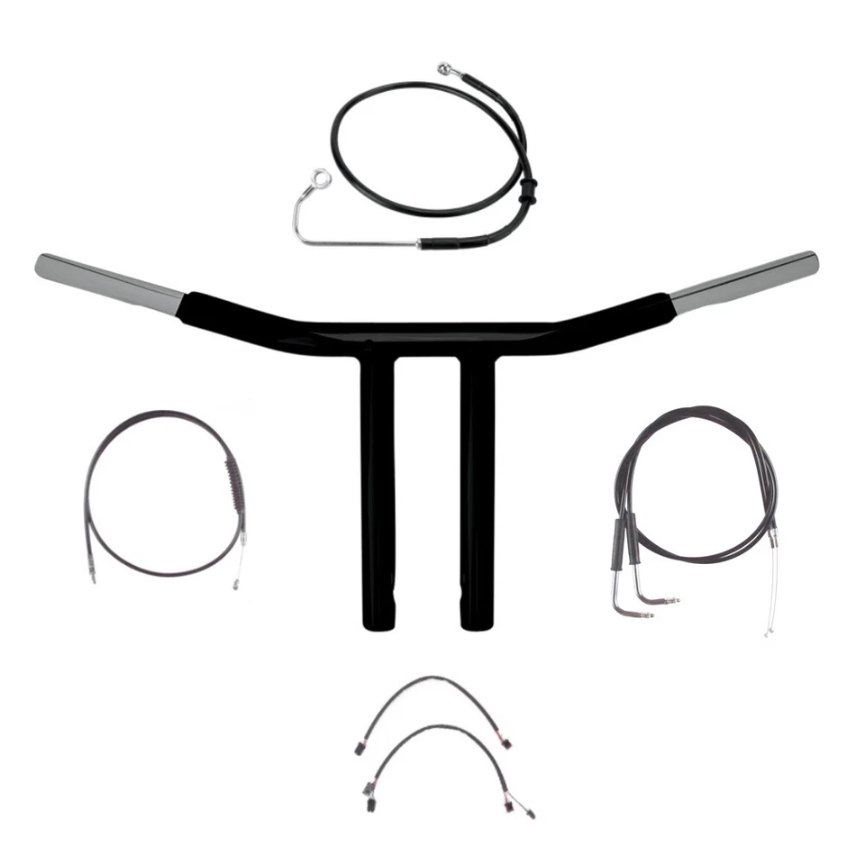 1 1/4" BBlack 10" Chopper T Handlebar Kit 2011-2015 Harley-Davidson Softail wABS - Image 1 of 2