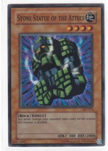 YUGIOH! STONE STATUE OF THE AZTECS - SUPER RARE - UNLIMITED - AST-014 - LP - Picture 1 of 2
